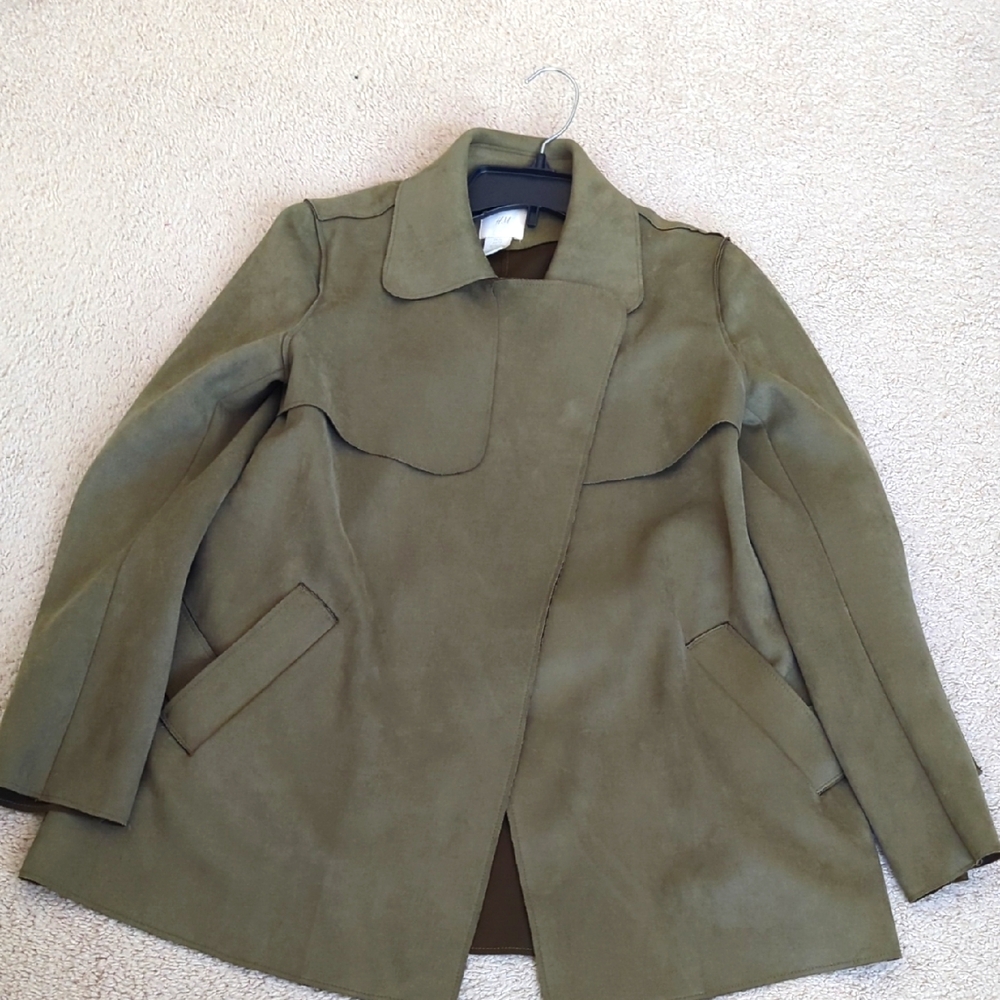 H&M Faux Suede Trench Coat
